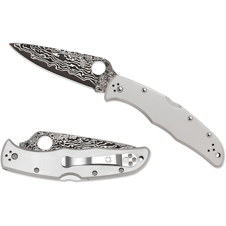 Spyderco 2024 Spyderco Endura 4 Titanium Damascus Plain SPY-C10TIPD